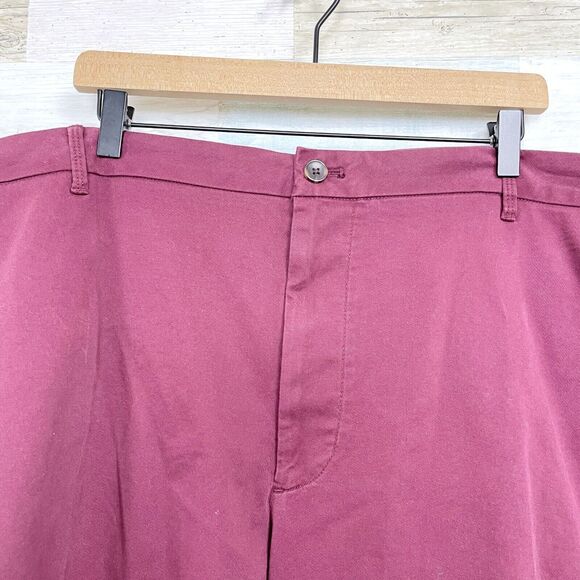 IZOD Saltwater Stretch Relaxed Chino Shorts Red 10.5" Inseam Men Big & Tall 48 - Picture 2 of 9